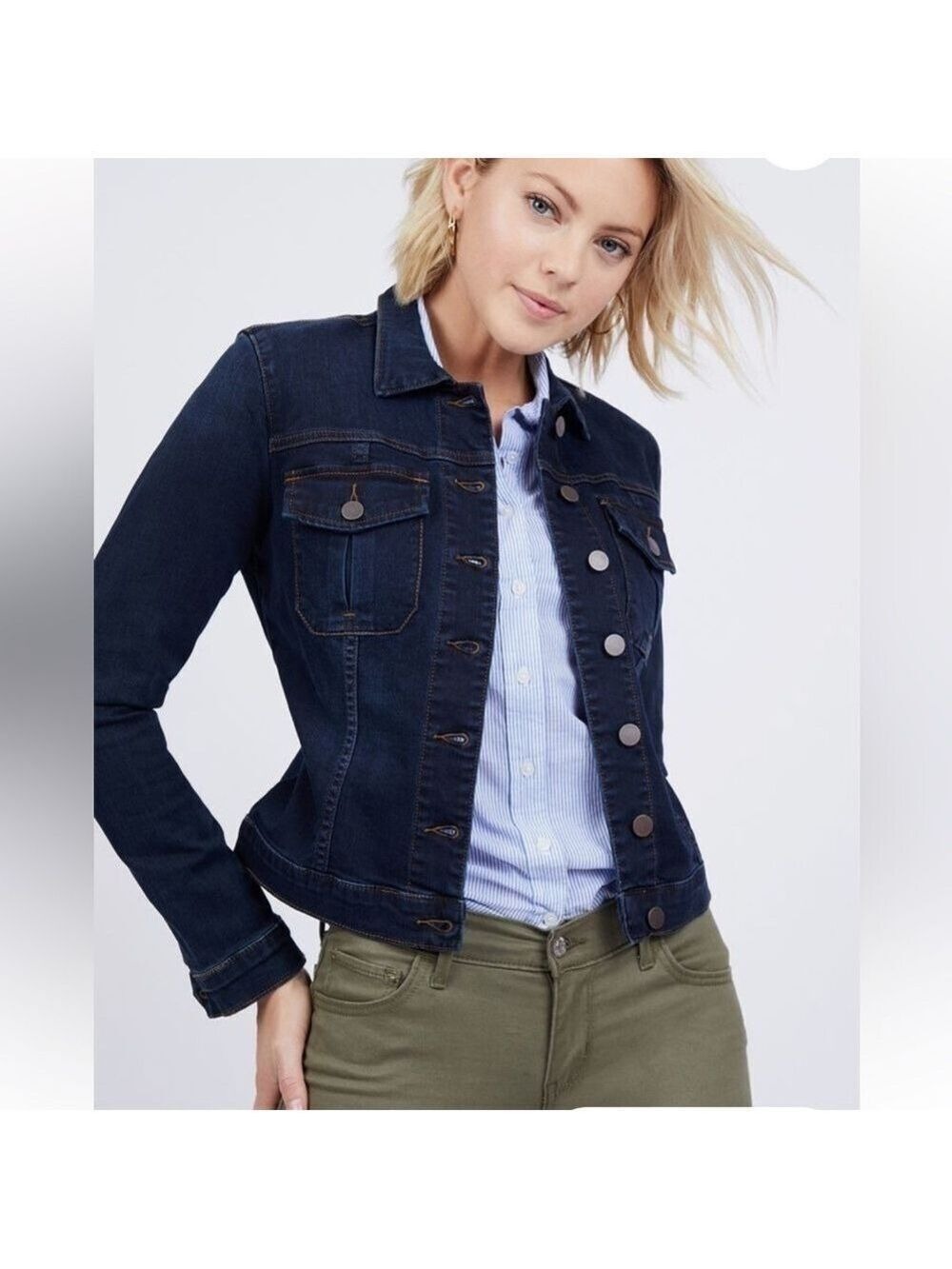 Kut From the Kloth Amelia Jean Jacket Womens Dark Wash Size Small Like NEW